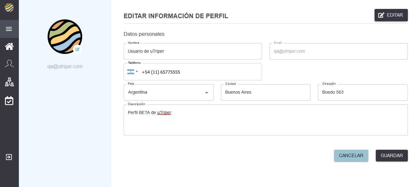 Editing Profile